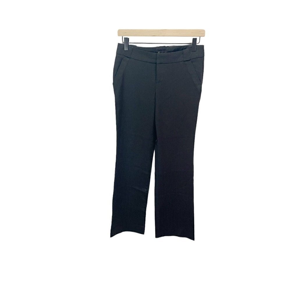 Bebe Pants‎ Trousers Womens Sz 2 Straight Leg Black Pinstripe Career Casual